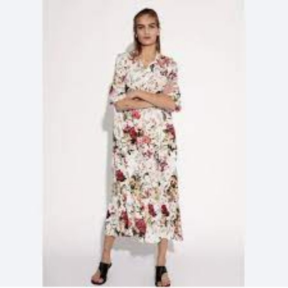 Zara floral maxi dress